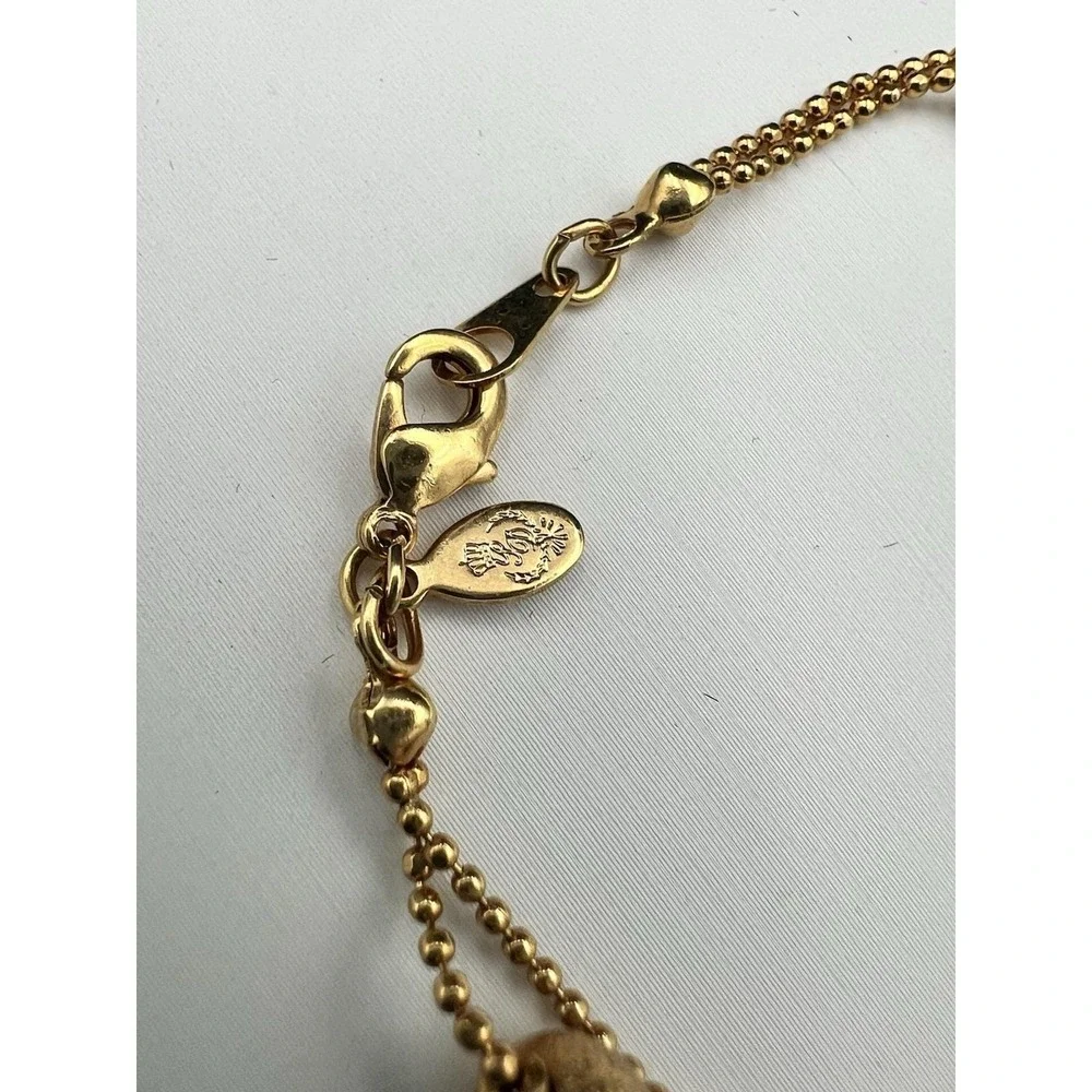 Premiere Designs Gold Tone Multi Strand Textured Bead Necklace Bracelet Set